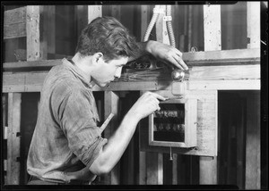 Students learning radio, etc, National Automotive School, Southern California, 1931