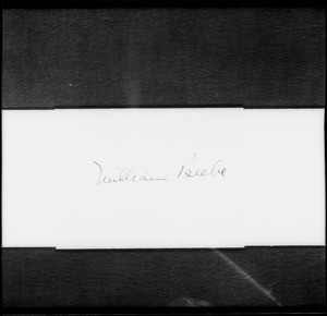 Signature, William Beebe, Southern California, 1932