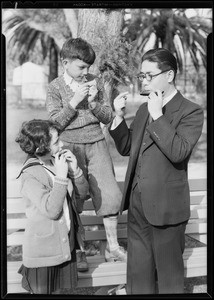 Japanese harmonica player, Los Angeles playground department, Los Angeles, CA, 1930