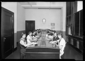 Switchboard, phone personnel service room, Broadway Department Store, Los Angeles, CA, 1925
