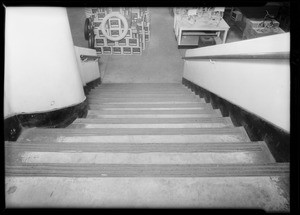 Famous Department Store stairs and exterior of sidewalk, Southern California, 1931