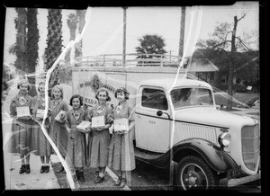 Group of Camp Fire girls, Southern California, 1936