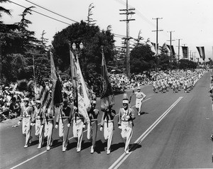 American Legion parade, Long Beach, marching band and drum corps from the New Jersey delegation