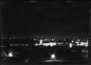 Night shot from View Heights for "Graf Zeppelin" composite, Southern California, 1929