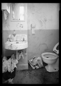 Dirty restroom & station, Southern California, 1935