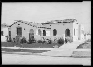 School building, apartment house, houses, Southern California, 1929