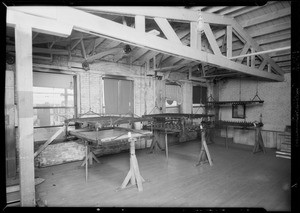 Interior of mattress factory, East 4th Street and South Alameda Street, Los Angeles, CA, 1934