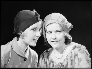 Two girls gossiping, Southern California, 1932