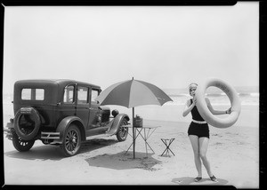 Car at beach - Helen Lambert, Southern California, 1928