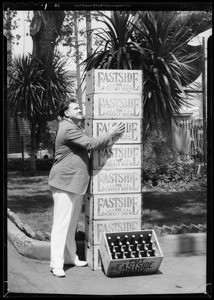 Publicity at brewery with Galen Gough, Southern California, 1935