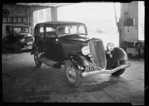 Ford sedan, Annie W. Keskoff, assured, Southern California, 1935