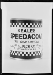 Speedacoat can, Southern California, 1931