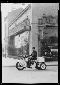 Service department, Cycletow service, Southern California, 1932