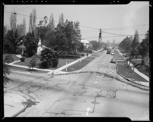 Showing street work on Darley property, 3301 Country Club Drive, Los Angeles, CA, 1940