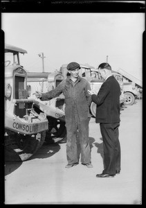 Consolidated Rock Products Co., fleet of trucks, Southern California, 1932