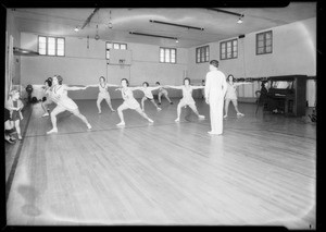 Gym class, Mr. Brown, Physical Culture Club, Southern California, 1932