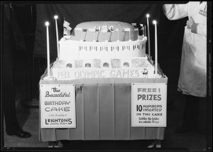 Big football cake, Southern California, 1931