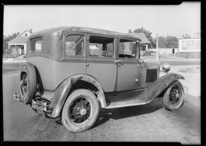 Ford sedan, Chester Sherwood, assured, Southern California, 1931