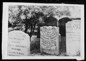 Tombstone taken by Mrs. Whittington, Southern California, 1925