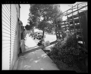 Safeway truck unloading into store, 1276 West Temple Street, Los Angeles, CA, 1940