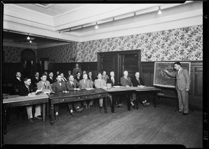 Law class taken at Wesley Terrace Hotel, 1800 West 7th Street, Los Angeles, CA, 1929