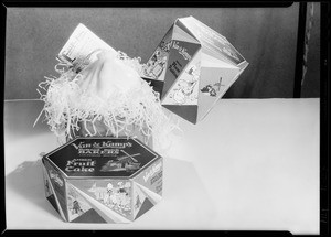 Van de Kamp Christmas pudding boxes, Southern California, 1929