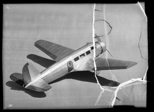 Model airplane, Southern California, 1936