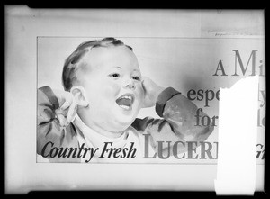 Lucerne Milk for lantern slide, Southern California, 1935