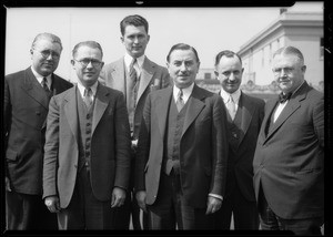 Newly elected officers, Kirk Hill, Judge Dauson, etc., Southern California, 1935