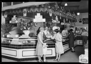 Parfay display in butcher shop, Southern California, 1930