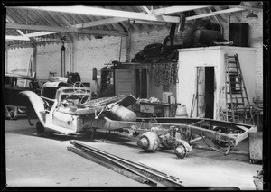 Wrecked truck, Southern California, 1933