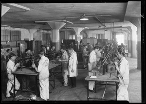 New shots of different department, National Auto School, Southern California, 1930