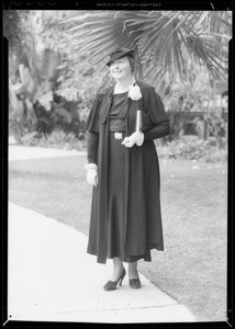 Thea Rasche, German aviatrix at Ambassador Hotel, Los Angeles, CA, 1934