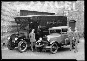 Tires on United Parcel Service delivery trucks, Southern California, 1928