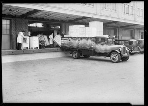 Testline at warehouse, Southern California, 1932