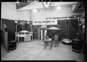 Hunter Brooder Co. booth, poultry show, Southern California, 1930