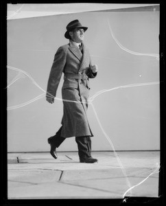 Action in overcoats, Southern California, 1935