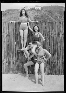 Ken Murray and Paramount girls at Malibu La Costa, Malibu, CA, 1931