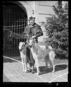 Peggy Wood & dogs, Southern California, 1935