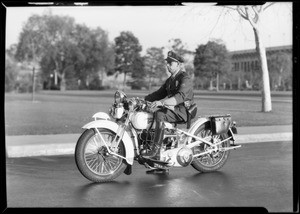 Motorcycle officer, Ralph Wark, Southern California, 1933