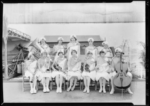 Gardena Girls' Band & dancers, Southern California, 1929