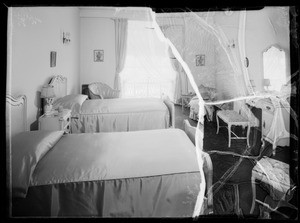 Bedroom and bathroom, Southern California, 1935