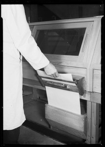 Paper holder and cutter, Southern California, 1935