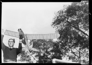 Model airplane, Echo playground, Southern California, 1932