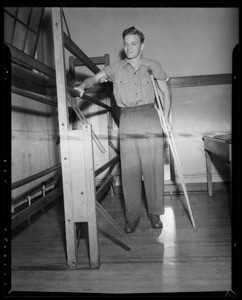 Burch Donahue, Loyola football player at Orthopedic Hospital, Southern California, 1940