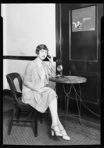 Kay Hammond at telephone, Southern California, 1927