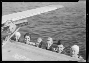 Swimmers and divers at Expo plunge, Los Angeles, CA, 1933