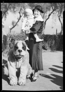 Clara Kimball Young & Baby LeRoy with "Bowzo the Dog", Southern California, 1933