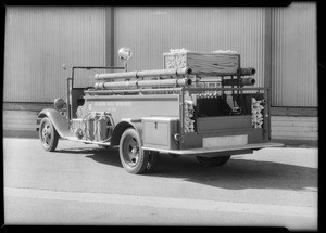 Pasadena Water Department fire truck, equipped, Southern California, 1932