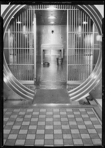 Entrance to Union Bank safety deposit department, Union Bank & Trust Co., assured, Southern California, 1932